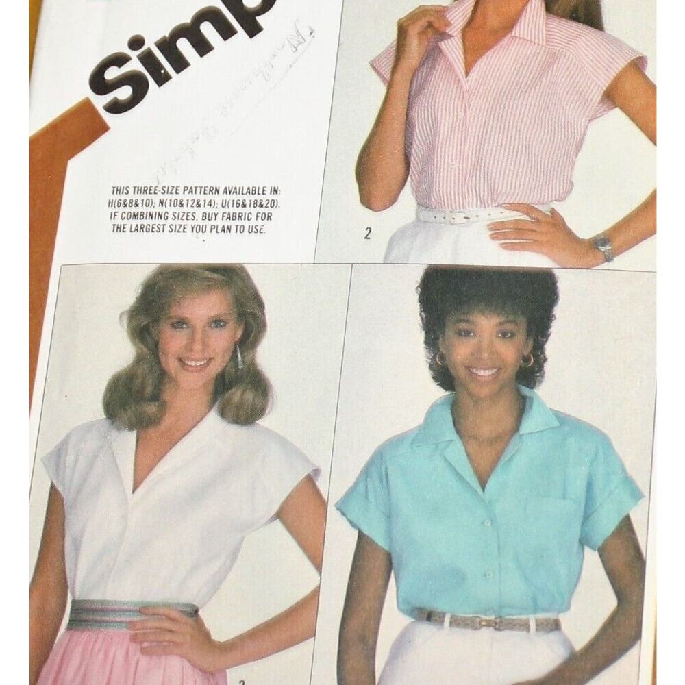 Simplicity 5887 Pattern Top Miss 16-20 Retro Streetwear Camping Spring Travel